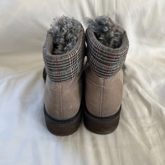 Sam Edelman Darrah Suede Biege Wool Blend Faux Fur Ankle Boot | Size 8 - Picture 6 of 11